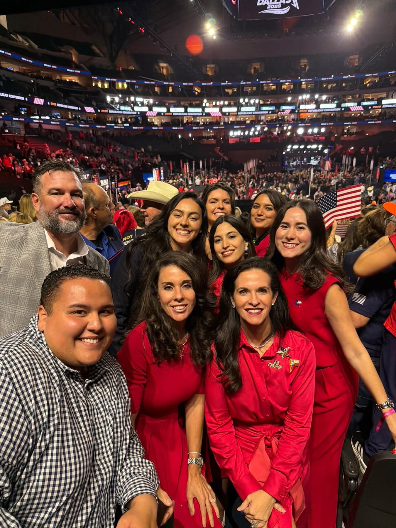 Group at political rally convention