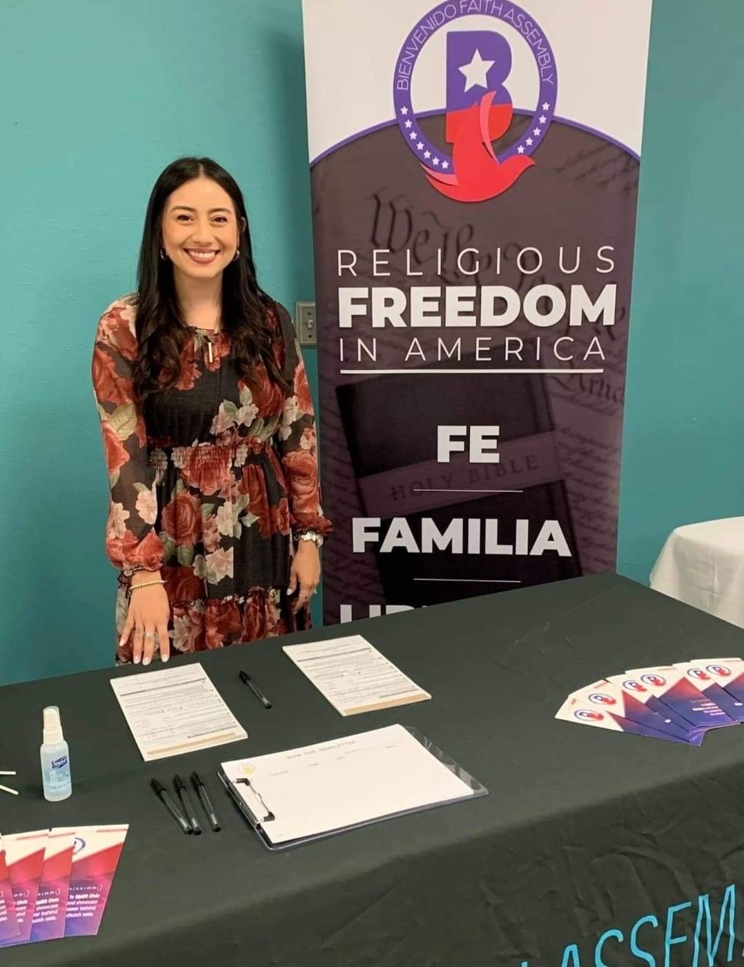 Woman at Religious Freedom in America booth